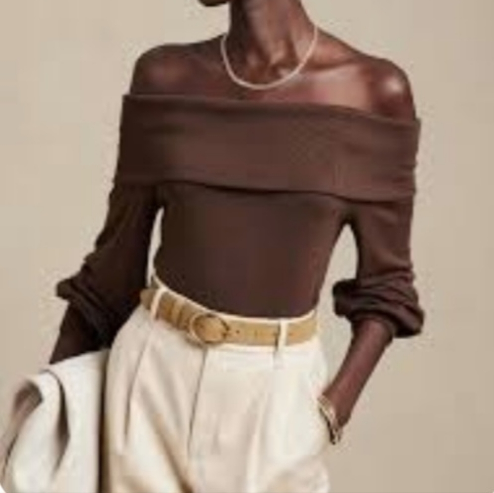 Banana Republic off the shoulder soft lux sweater.